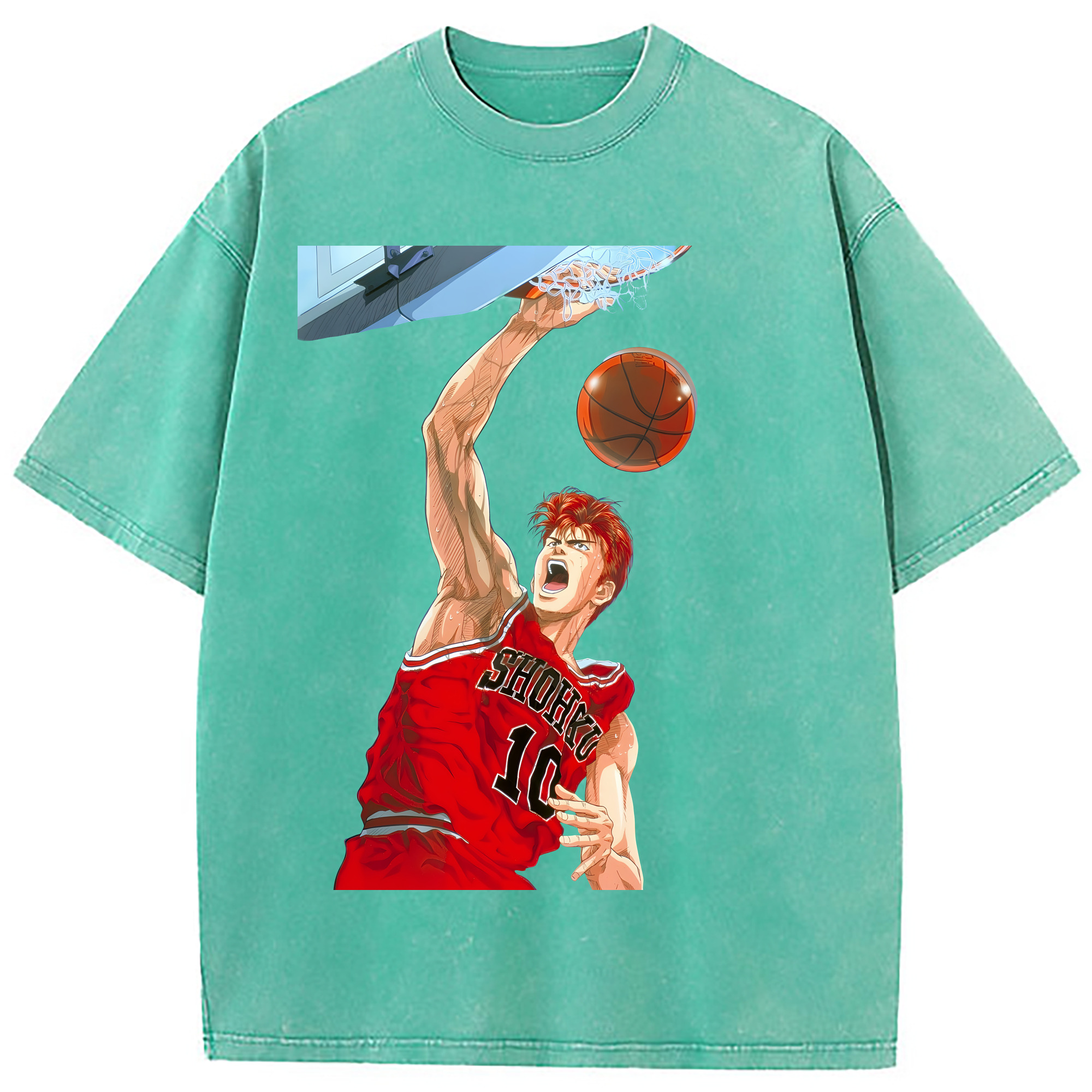 （画像用） SLAM DUNK／スラムダンク 綿100% ヴィンテージ風 半袖Tシャツ（フロントプリント）